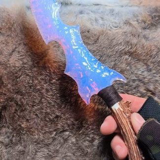 Pink Opalite Fantasy Knife with Deer Antler Handle