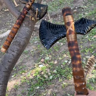 Double-Bitted Black Obsidian Axe