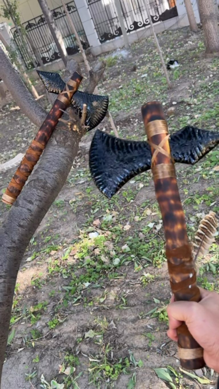 Double-Bitted Black Obsidian Axe